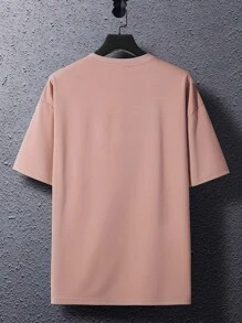 Manfinity Hypemode Camiseta suelta con gráfico de dibujos animados para hombres - Rosa - Ver 3