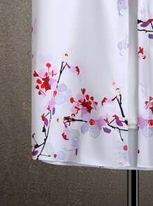 Manfinity RSRT Men Floral Print Shirt & Drawstring Waist Shorts Without Tee - Black and White - View 5