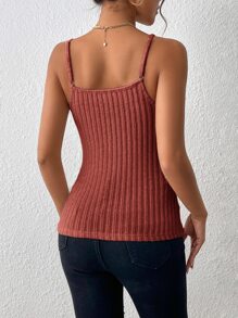 SHEIN Privé Áo khoác và áo lót dành cho xe tăng nữ Gân đan Thắt nơ trước màu trơn Giải trí - trái cam - Xem 2