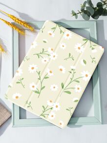 花卉圖案PU皮革保護套適用於iPad - 彩色 - 查看 1