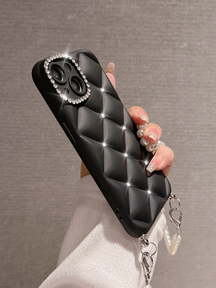 Rokmym Mobile Phone Chain Case Compatible With IPhone 16 Pro Max, Transparent, Large Waves, TPU Soft Silicone Mobile Phone Case With Stylish Strap, Crossbody Protective Cover For IPhone 16 Pro Max - View #6