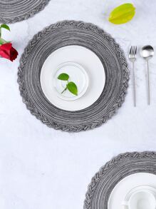 1 st Runda vävda bordstabletter, grå bordsunderlägg för matsalen - Grå - Visa 1