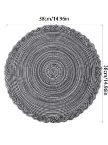 1 st Runda vävda bordstabletter, grå bordsunderlägg för matsalen - Grå - Visa 2