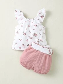 Souflis Souflis Top Y Pantalones Cortos Estampados Florales De Describe La Tecnología Ditsy Con Volantes Para Recién Nacidas Niñas - Multicolor - Ver 2