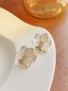 Flower Stud Earrings Valentines - Multicolor - View 2