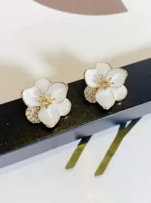 Flower Stud Earrings Valentines - Multicolor - View 5