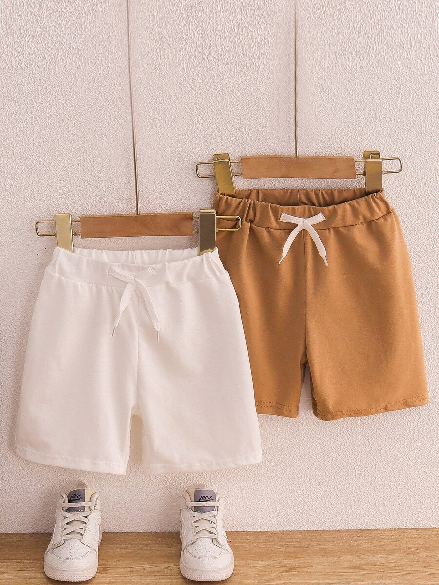 Toddler Boys 2pcs Knot Front Track Shorts - Multicolor - View 1