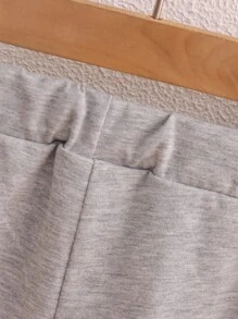 Toddler Boys Flap Pocket Striped Trim Shorts - Light Grey - View 4