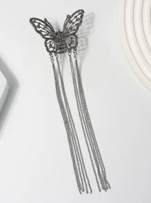 Đảng 1 cái dành cho nữ Thiết kế hình bướm bằng kim cương giả Móng vuốt tóc sang trọng, dùng để trang trí - màu đen - Xem 2