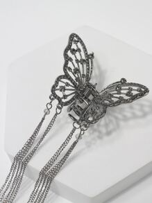 Đảng 1 cái dành cho nữ Thiết kế hình bướm bằng kim cương giả Móng vuốt tóc sang trọng, dùng để trang trí - màu đen - Xem 6