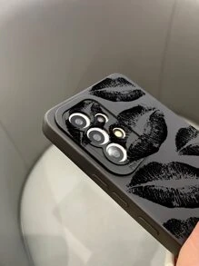 1个TPU软手机壳，黑色唇印和豹纹图案，兼容苹果7/8/7P/8P/X/XS/XR/XS Max/11/12/13/14/15系列，S22 Ultra/S23 Ultra/S24 Ultra/S系列、A系列，兼容红米手机，两种摄像头孔样式随机发货，防水防震防摔防刮，国际版，非国内版。 - 彩色 - 查看 3