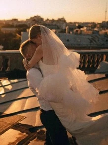 Mesh Ruffle Trim Bridal Veil With Hair Comb Fall Clothes For Women - White - View 5