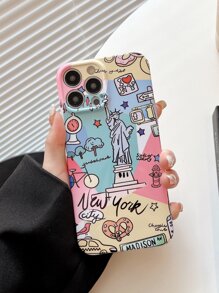 Funda para móvil anticaída con estampado de letra - Multicolor - Ver 1