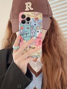 Funda para móvil anticaída con estampado de letra - Multicolor - Ver 4