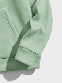 Manfinity VCAY Hombres Capucha con estampado de oso - verde menta - Ver 3