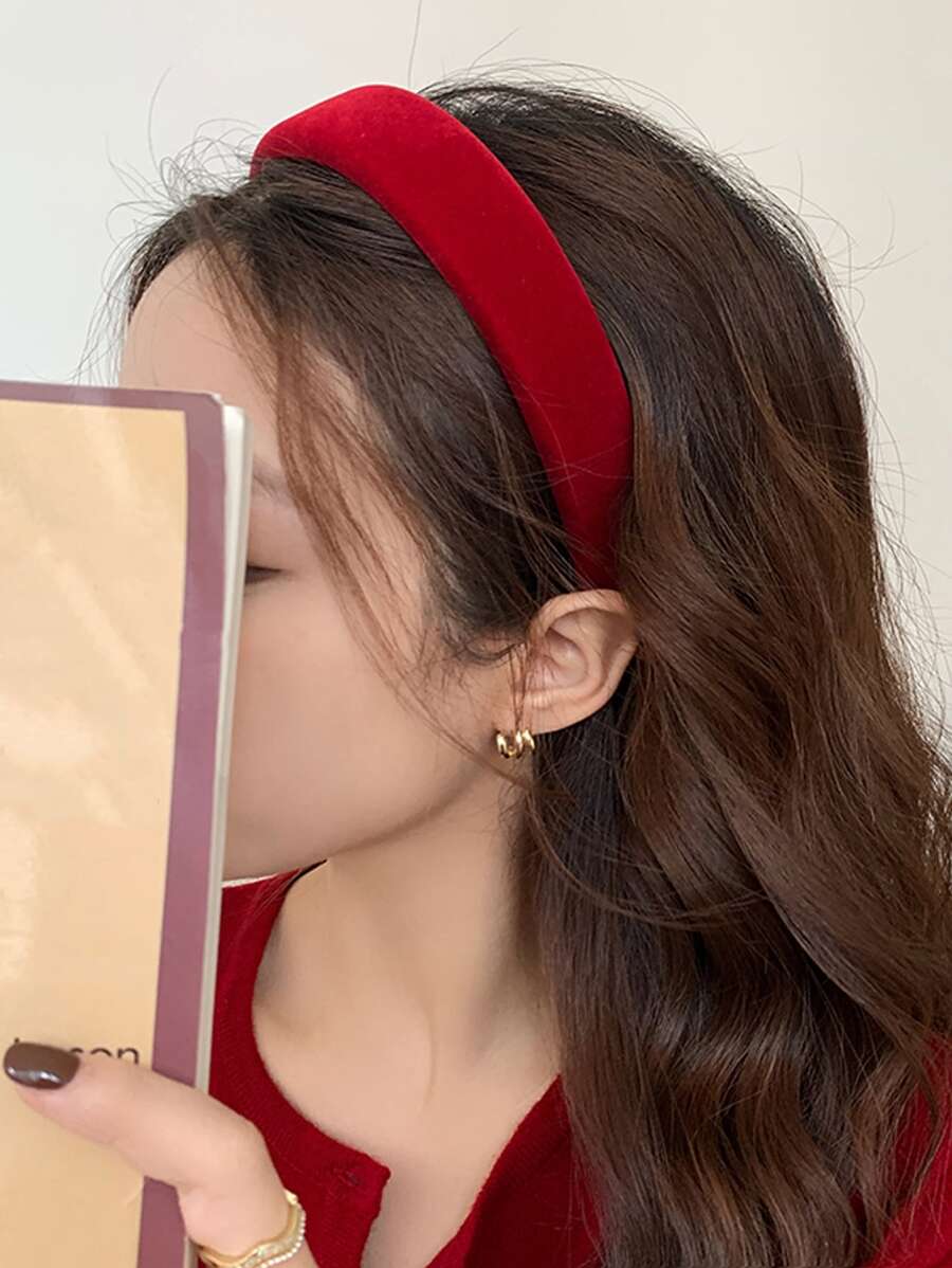 1条周长38厘米/14.96英寸的女士发箍，适合秋冬季节，时尚百搭，简约设计，适合日常佩戴、沐浴、化妆、搭配服装，女士发箍发带，发饰，头饰