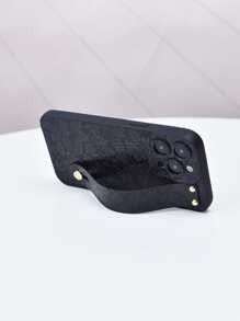 Leaf Pattern Phone Case With Wristband Holder