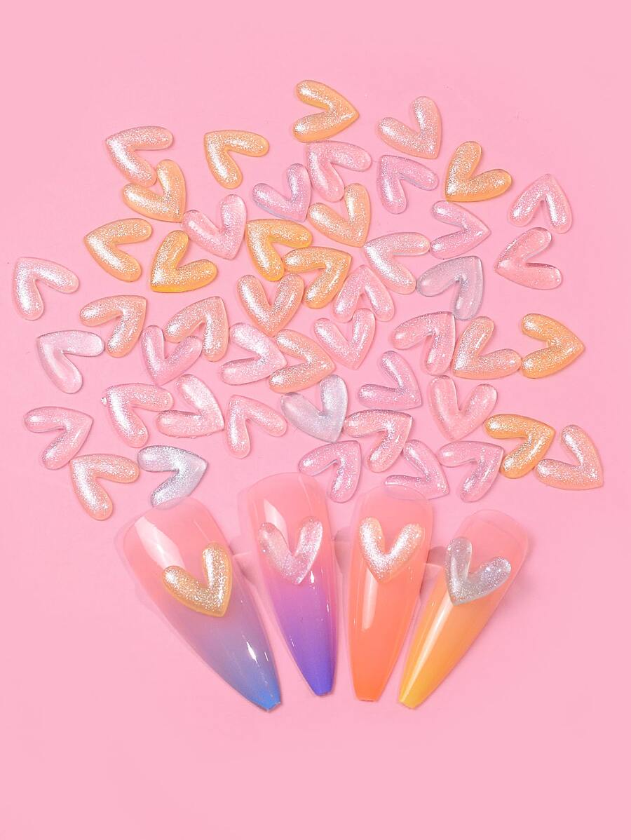 1入組心形美甲飾品