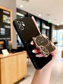 Ốp điện thoại trơn có hình mèo, tương thích với iPhone 15/15Plus/15Pro/15Promax, phiên bản quốc tế, không phải phiên bản nội địa. - Nhiều màu - Xem 2