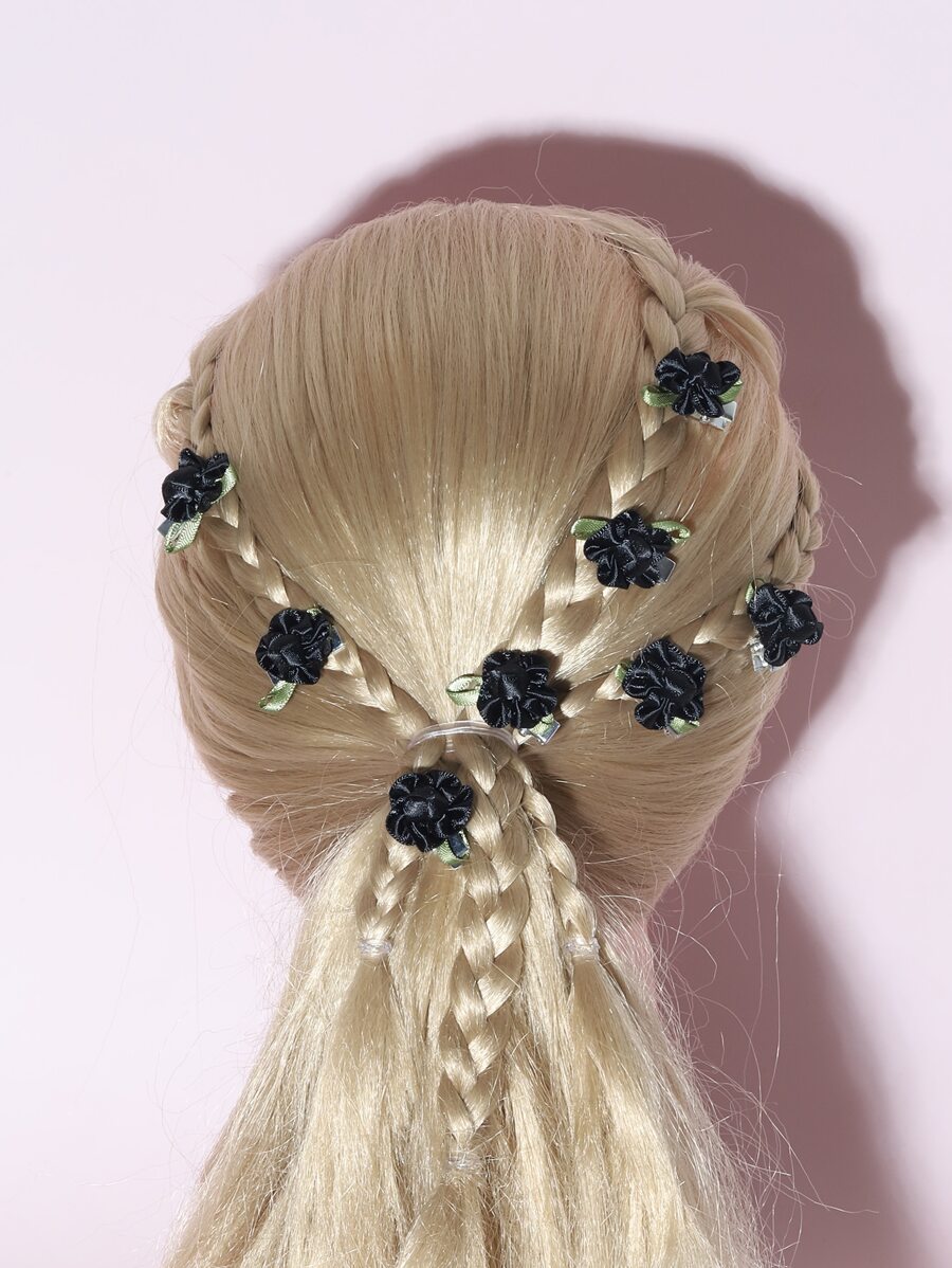 8入組女孩可愛髮飾,甜美白花夾子,適用於公主派對、日常穿著和度假