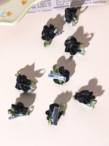 8入組女孩可愛髮飾,甜美白花夾子,適用於公主派對、日常穿著和度假