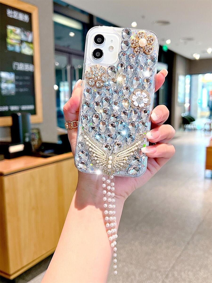 镶钻装饰手机壳，兼容 15/15Plus/15Pro/15Pro Max国际版，非国内版 - 彩色 - 查看 1