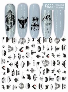 1sheet 3D Cartoon Figure Graphic Nail Art Sticker - Multicolor - View 1
