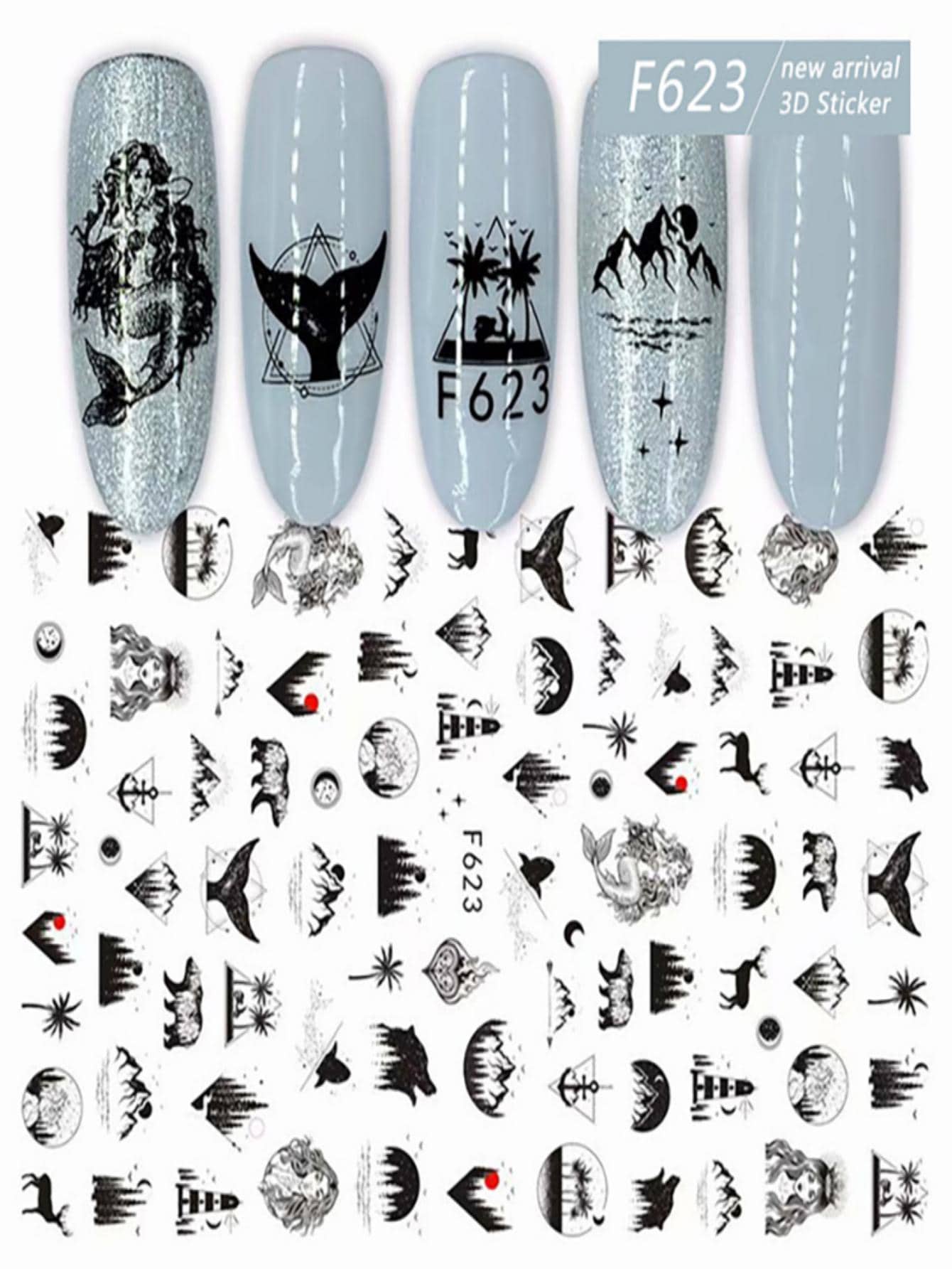 1sheet 3D Cartoon Figure Graphic Nail Art Sticker - Multicolor - View 1