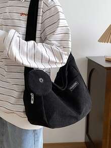Túi Crossbody Nữ Sọc - màu đen - Xem 2