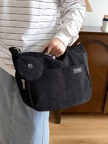 Túi Crossbody Nữ Sọc - màu đen - Xem 4