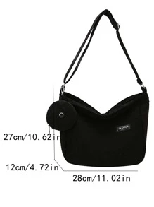 Túi Crossbody Nữ Sọc - màu đen - Xem 5
