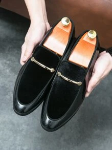 商業樂福鞋適用於男士金屬裝飾一腳蹬男士正裝鞋 - 黑色 - 查看 1