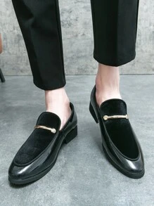 商業樂福鞋適用於男士金屬裝飾一腳蹬男士正裝鞋 - 黑色 - 查看 3