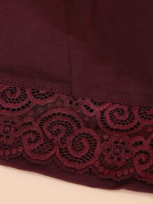 Envoltura de la cabeza con encaje en contraste - Burdeos - Ver 4