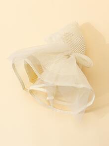 Faux Pearl & Bow Decor Straw Hat - Beige - View 5