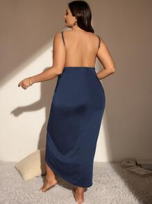Swim Lushoire Taglie Forti Kimono monospalla a fessura alta orlo asimmetrico