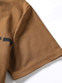 Manfinity Men Letter Graphic Polo Shirt - Brown - View 5