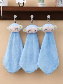 1入組套卡通猴子裝飾毛巾卡通可愛家用手巾 - 藍色 - 查看 2