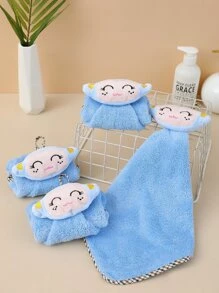 1入組套卡通猴子裝飾毛巾卡通可愛家用手巾 - 藍色 - 查看 4