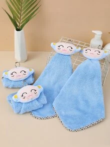 1入組套卡通猴子裝飾毛巾卡通可愛家用手巾 - 藍色 - 查看 6