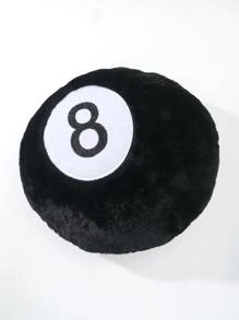 1pc Billiard Ball Design Decorative Pillow, Creative Throw Pillow For Sofa - Black and White - View 4