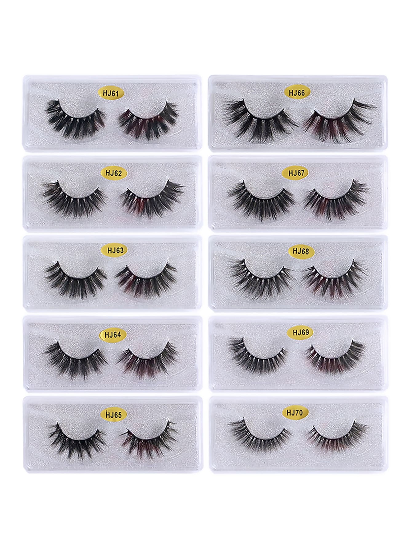 10 cặp lông mi giả tự nhiên 3D Faux Mink - màu đen - Xem 1