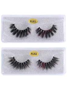 10 cặp lông mi giả tự nhiên 3D Faux Mink - màu đen - Xem 2
