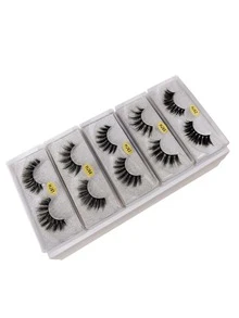 10 cặp lông mi giả tự nhiên 3D Faux Mink - màu đen - Xem 3