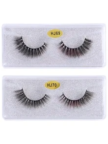 10 cặp lông mi giả tự nhiên 3D Faux Mink - màu đen - Xem 4