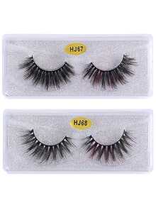 10 cặp lông mi giả tự nhiên 3D Faux Mink - màu đen - Xem 5