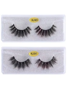 10 cặp lông mi giả tự nhiên 3D Faux Mink - màu đen - Xem 6