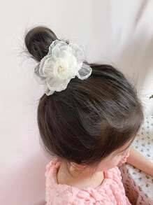 1入組小女童花朵裝飾時尚鴨嘴夾適用於頭髮裝飾用品