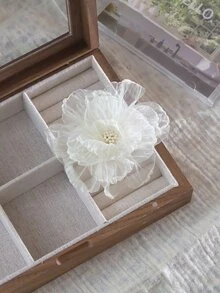 1入組小女童花朵裝飾時尚鴨嘴夾適用於頭髮裝飾用品