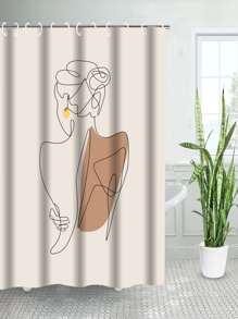1 tấm rèm tắm họa tiết hình người, rèm ngăn hiện đại cho phòng tắm, trang trí phòng tắm, phụ kiện phòng tắm - Nhiều màu - Xem 8